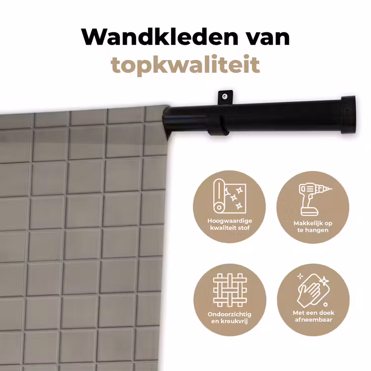 Wandkleed - Tegel - Patroon Kiezel - Grijs — 3