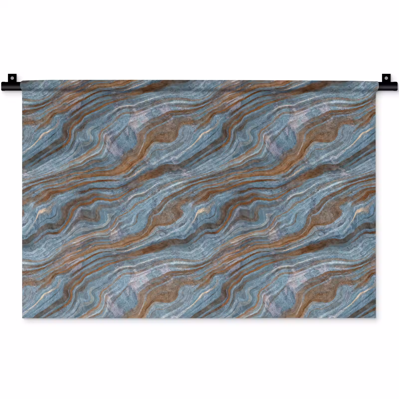 Wandkleed - Patroon - Steen - Blauw — 1