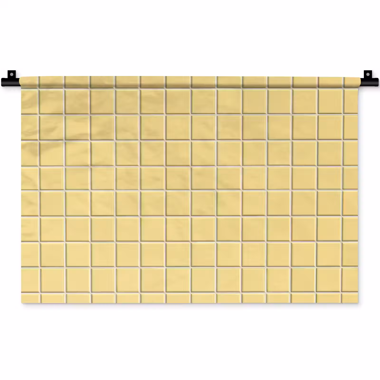 Wandkleed - Patroon - Tegels - Geel — 1