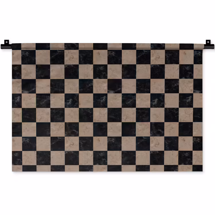 Wandkleed - Patroon - Dambord - Marmer — 1