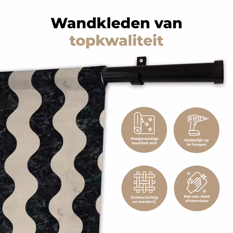 Wandkleed - Patroon - Marmer - Groen - Cremé — 3