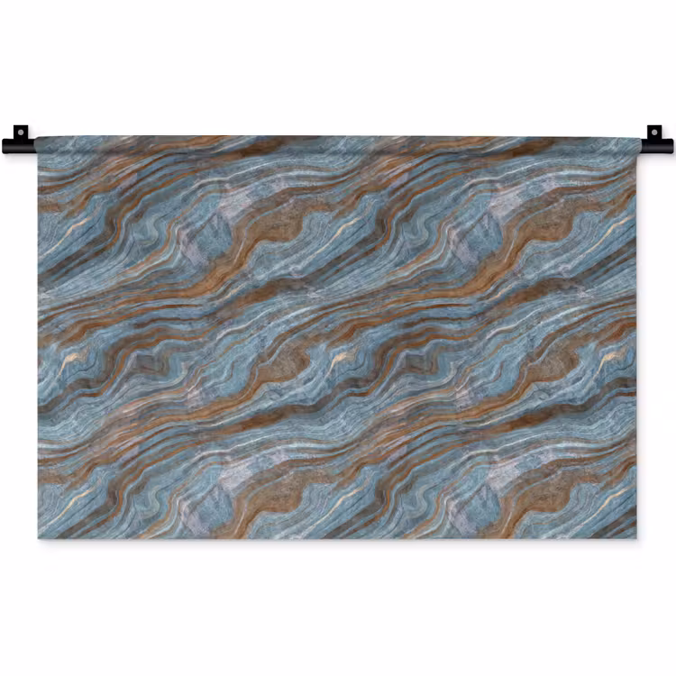 Wandkleed - Patroon - Steen - Blauw — 1