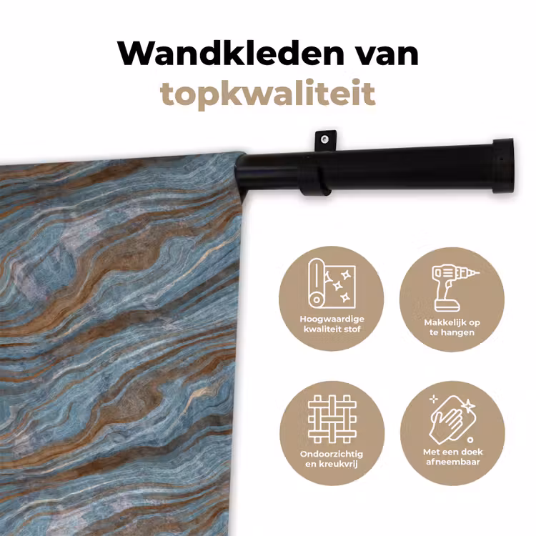 Wandkleed - Patroon - Steen - Blauw — 3