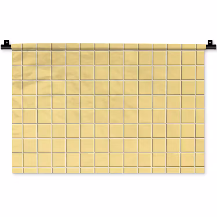 Wandkleed - Patroon - Tegels - Geel — 1