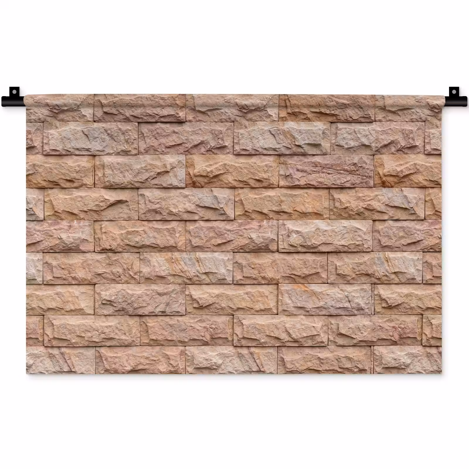 Wandkleed - Muur - Steen - Ruw - Textuur - Beige — 1