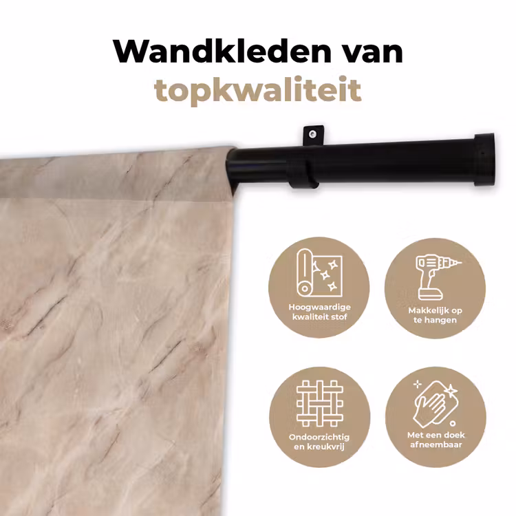 Wandkleed - Marmer - Patroon - Abstract - Modern - Beige — 3