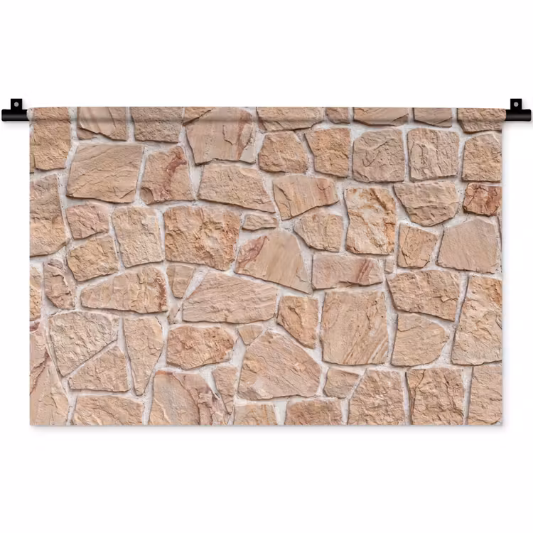 Wandkleed - Muur - Steen - Patroon - Rustiek - Beige — 1