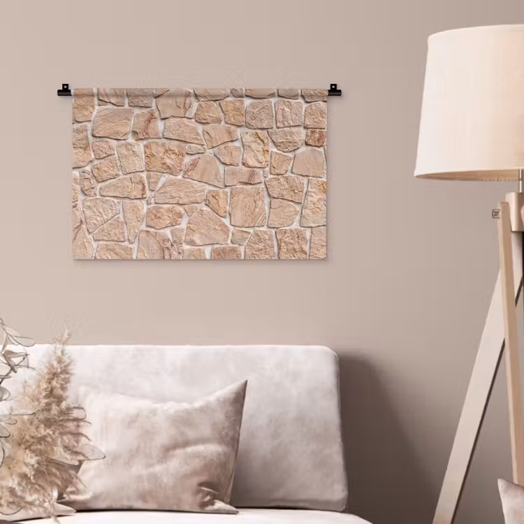 Wandkleed - Muur - Steen - Patroon - Rustiek - Beige — 2