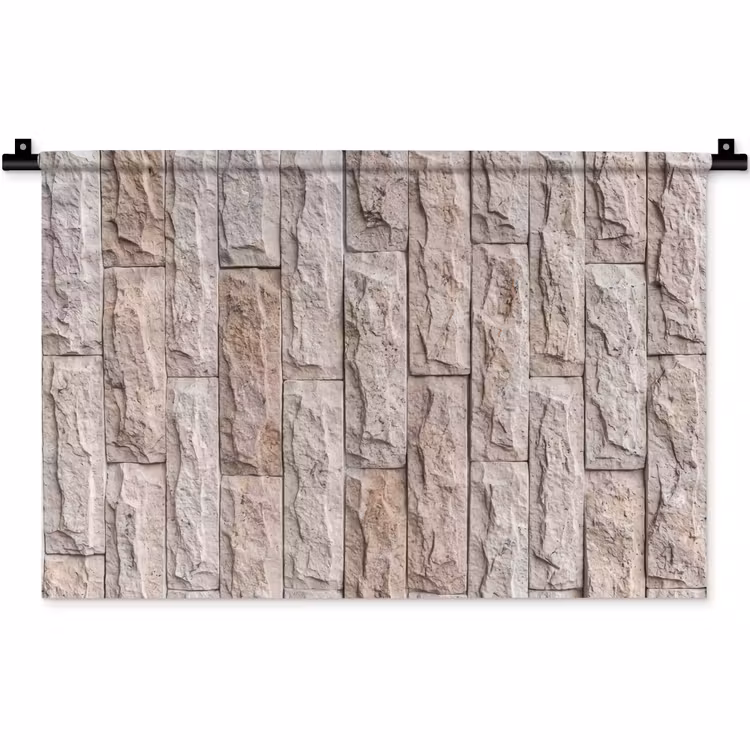 Wandkleed - Muur - Steen - Ruw - Beige - Textuur — 1