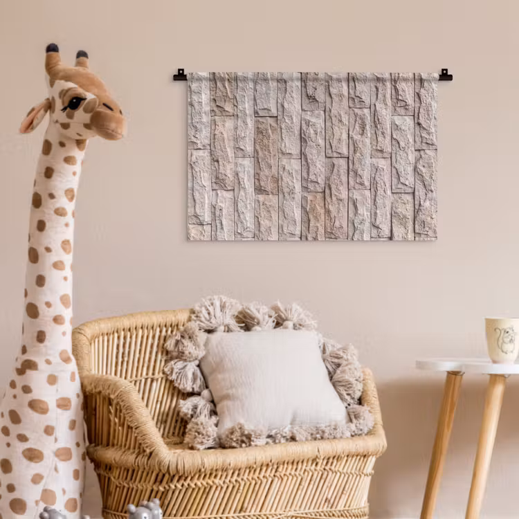 Wandkleed - Muur - Steen - Ruw - Beige - Textuur — 5