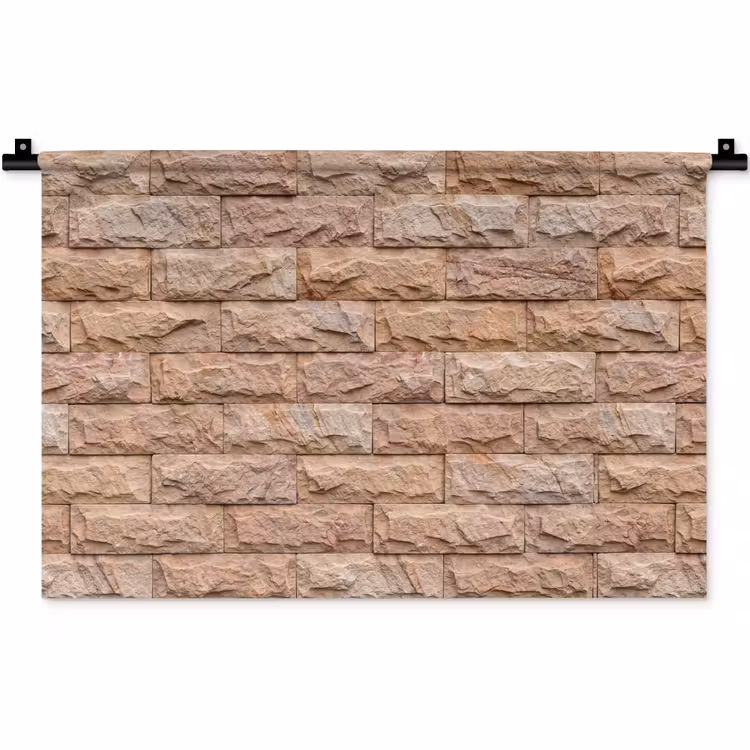 Wandkleed - Muur - Steen - Ruw - Textuur - Beige — 1