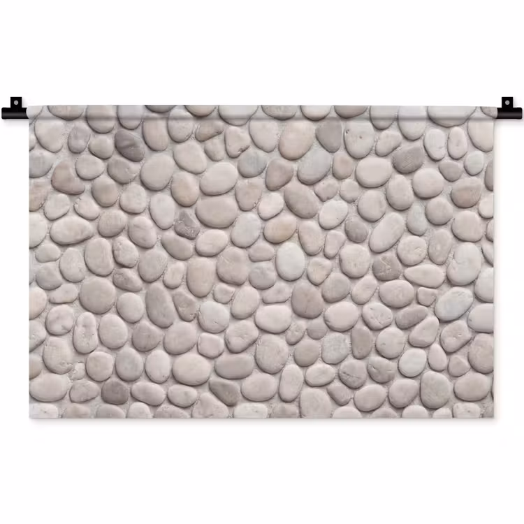 Wandkleed - Steen - Kiezel - Natuur - Minimalistisch - Beige — 1