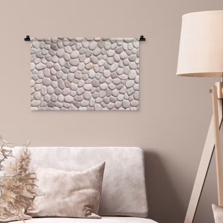 Wandkleed - Steen - Kiezel - Natuur - Minimalistisch - Beige — 2