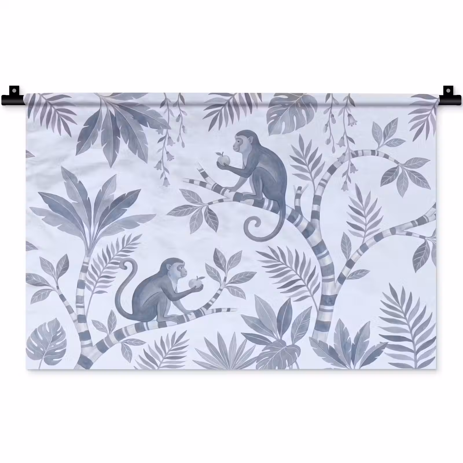 Wandkleed - Aap - Boom - Bladeren - Jungle - Illustratie — 1