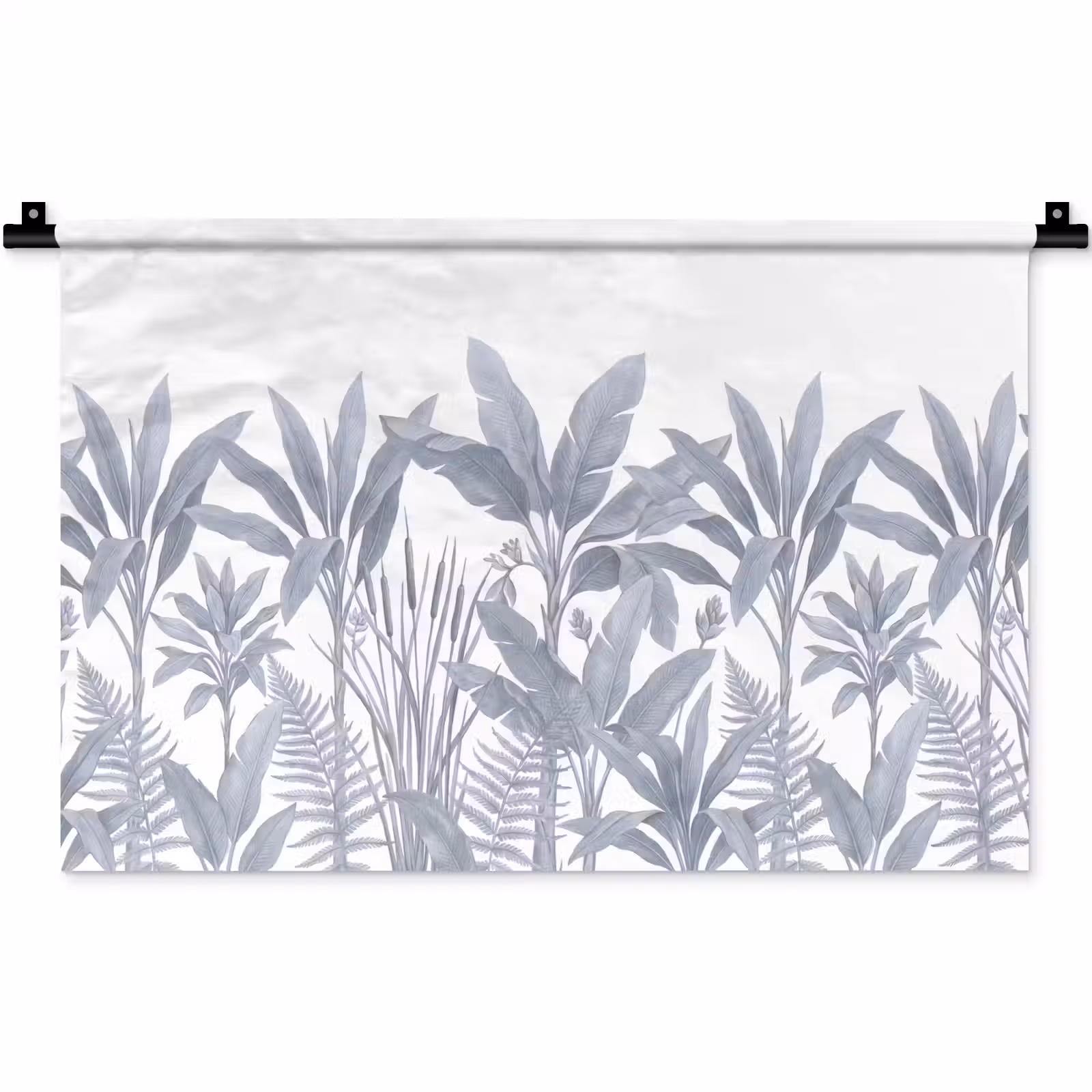 Wandkleed - Planten - Bladeren - Natuur - Grijs — 1