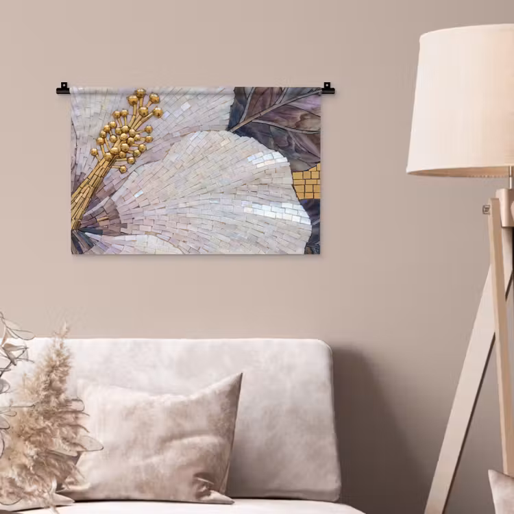 Wandkleed - Bloemen - Mozaïek - Kunst - Modern - Goud — 2