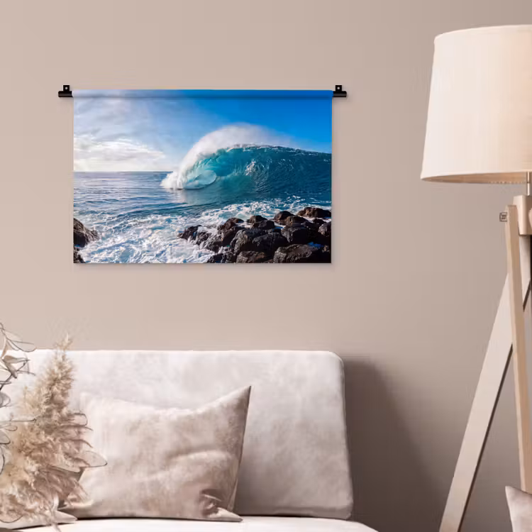 Wandkleed - Golf - Oceaan - Brekend - Water - Blauw — 2