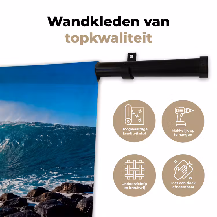 Wandkleed - Golf - Oceaan - Brekend - Water - Blauw — 3