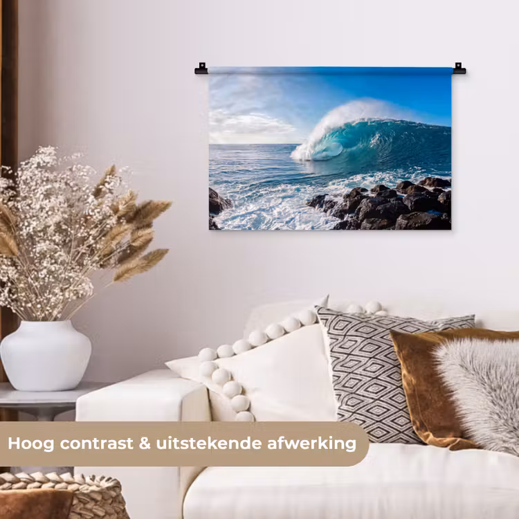 Wandkleed - Golf - Oceaan - Brekend - Water - Blauw — 4
