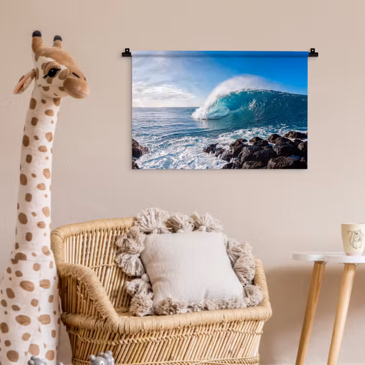 Wandkleed - Golf - Oceaan - Brekend - Water - Blauw — 5