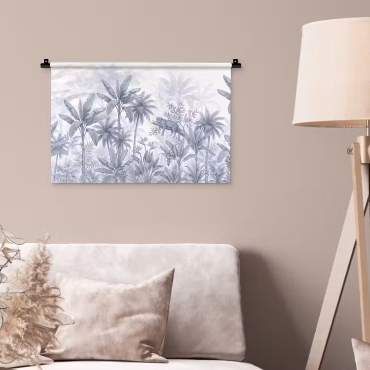 Wandkleed - Kat - Tropisch bos - Modern - Grijs — 2