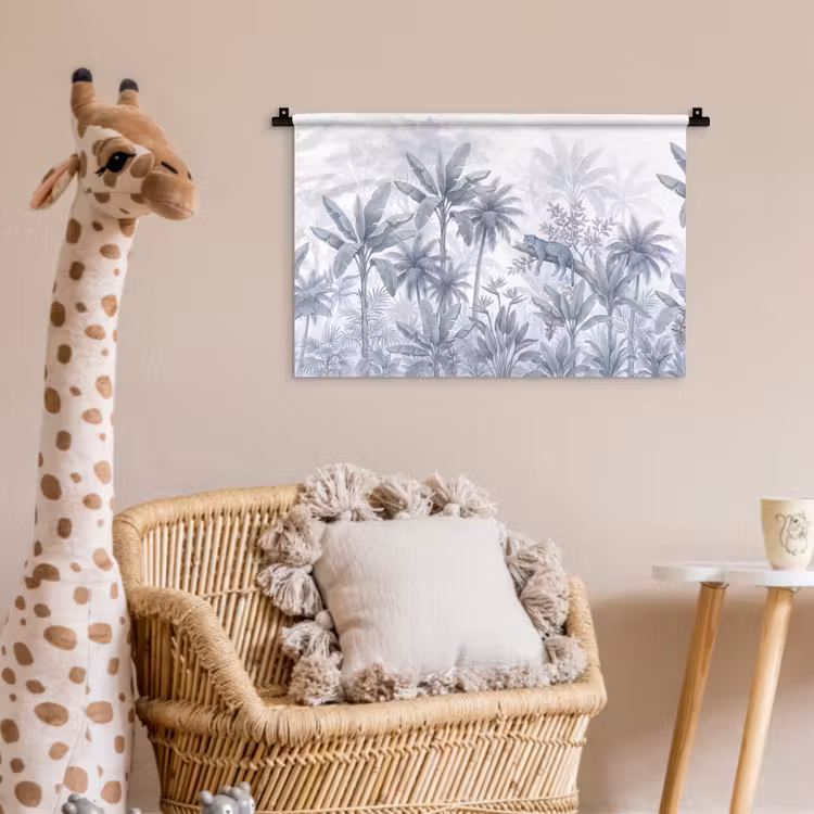 Wandkleed - Kat - Tropisch bos - Modern - Grijs — 5