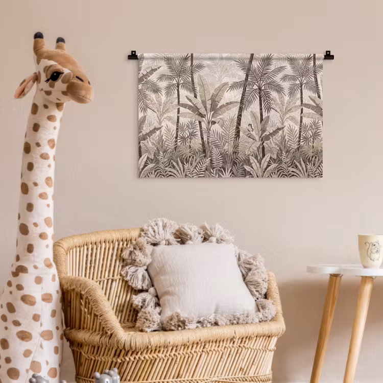 Wandkleed - Natuur - Bladeren - Landschap - Mozaïek - Beige — 5