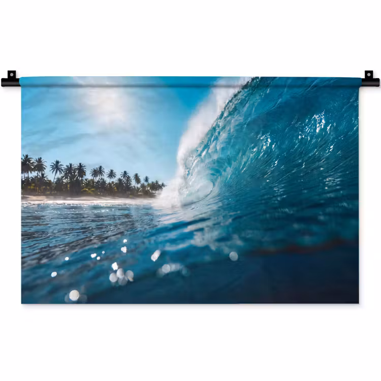Wandkleed - Oceaan - Golf - Strand - Natuur - Blauw — 1