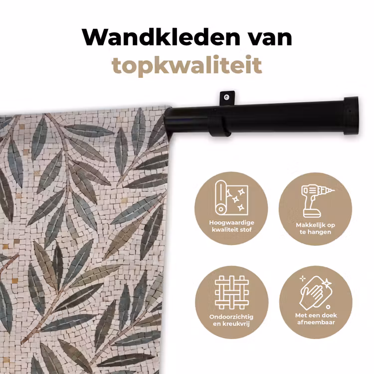 Wandkleed - Plant - Blad - Mozaïek - Groen — 3