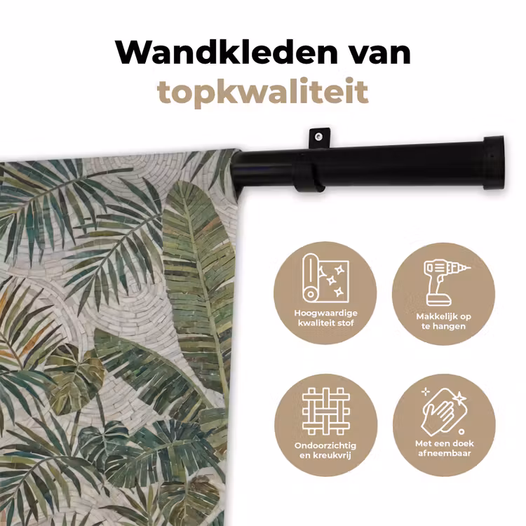 Wandkleed - Planten - Tropisch - Mozaïek - Natuur - Groen — 3