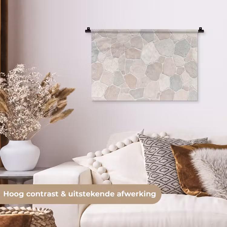 Wandkleed - Steen - Patroon - Textuur - Beige — 4