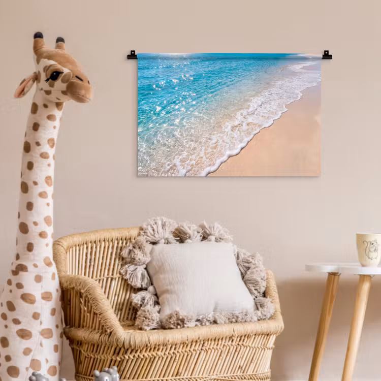 Wandkleed - Strand - Water - Natuur - Blauw - Beige — 5