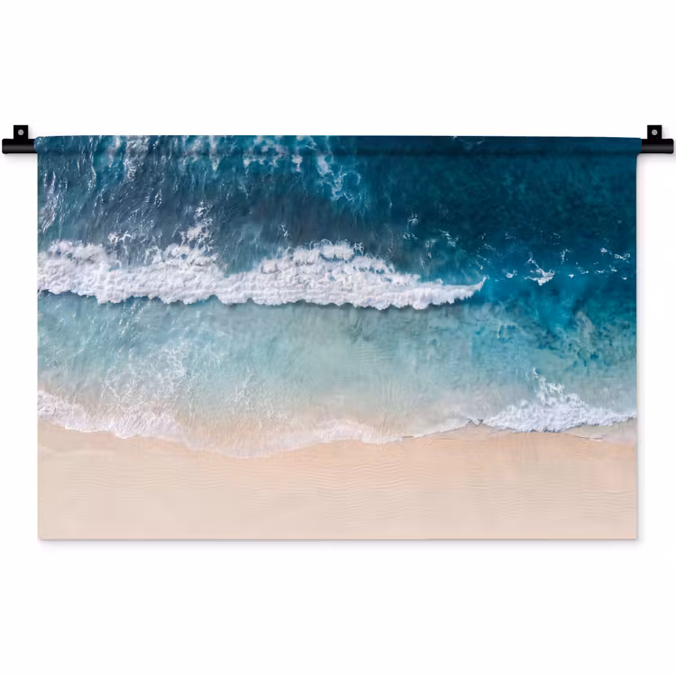 Wandkleed - Strand - Zee - Golven - Natuur - Blauw — 1