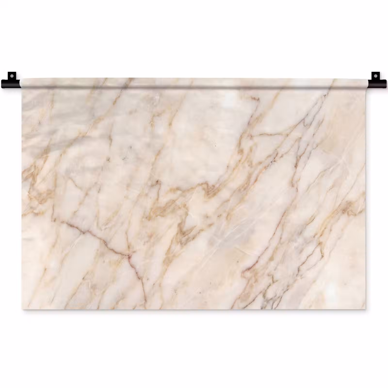 Wandkleed - Marmer - Ader - Abstract - Wit - Goud — 1