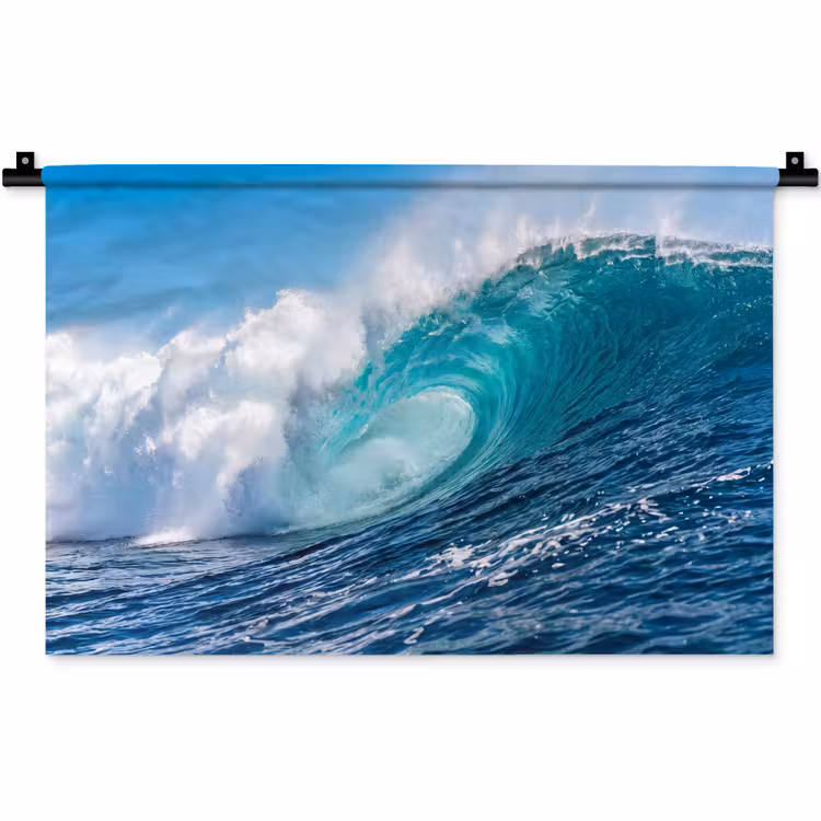 Wandkleed - Golf - Oceaan - Water - Dynamisch - Blauw — 1