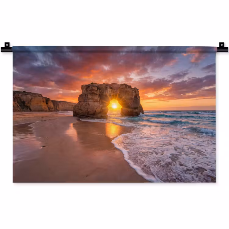 Wandkleed - Kust - Rots - Zonsondergang - Zee - Natuur — 1