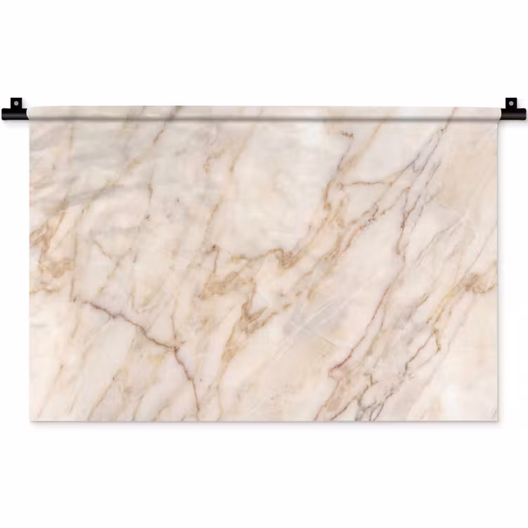 Wandkleed - Marmer - Ader - Abstract - Wit - Goud — 1
