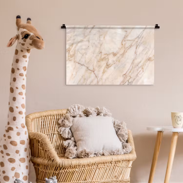 Wandkleed - Marmer - Ader - Abstract - Wit - Goud — 5