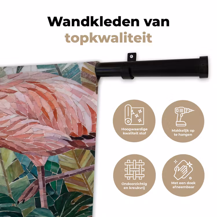 Wandkleed - Natuur - Bladeren - Abstract - Groen - Vogel — 3