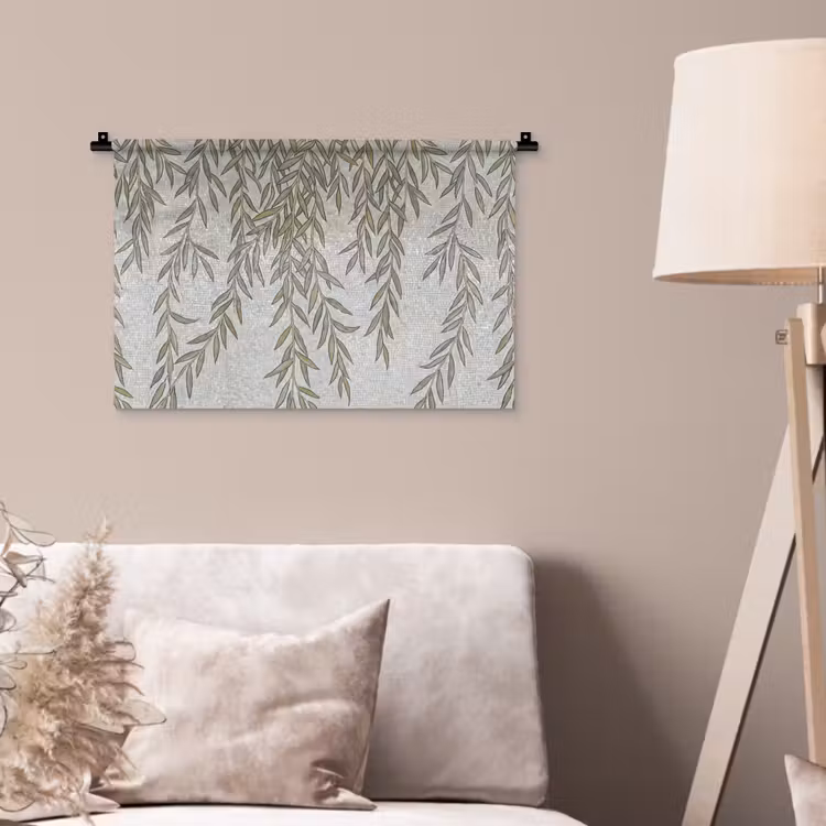 Wandkleed - Planten - Mozaïek - Patroon - Groen - Blauw — 2