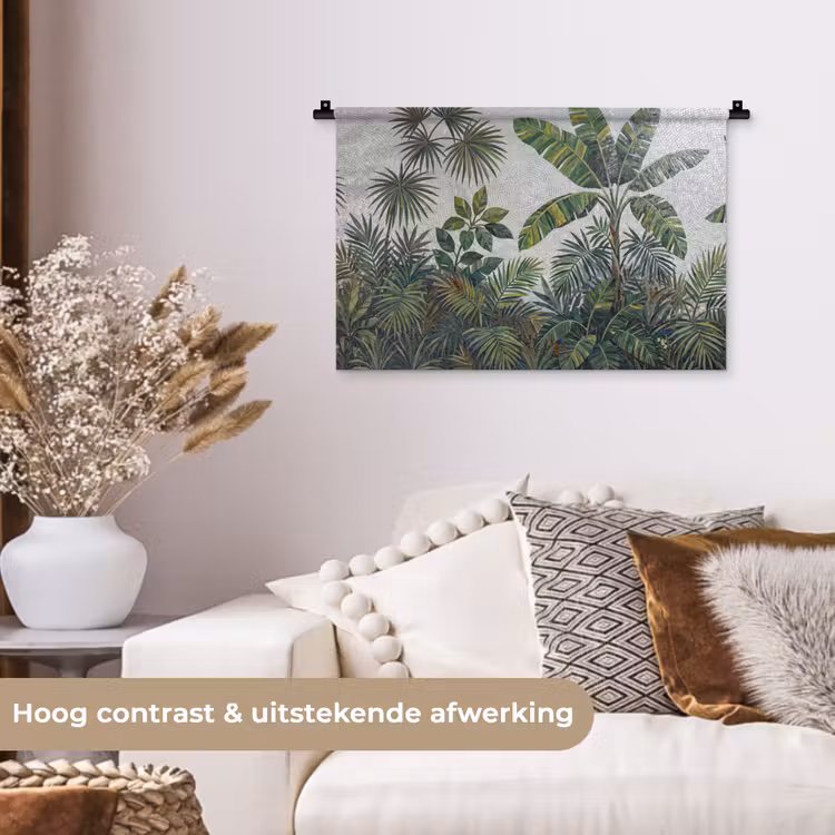Wandkleed - Planten - Tropisch - Mozaïek - Groen - Natuur — 4