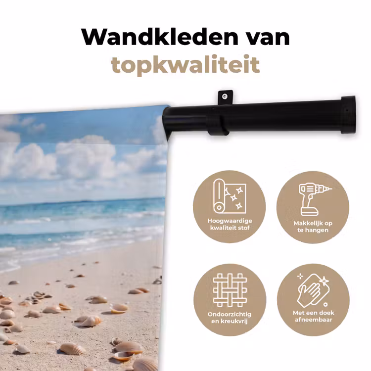 Wandkleed - Schelpen - Strand - Natuur - Beige — 3