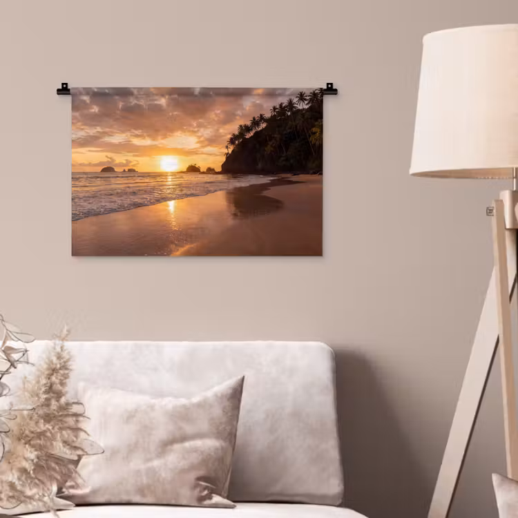 Wandkleed - Strand - Zonsondergang - Natuur - Tropisch - Oranje — 2