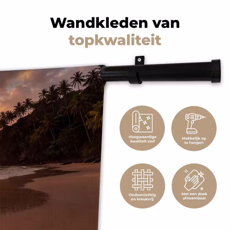 Wandkleed - Strand - Zonsondergang - Natuur - Tropisch - Oranje — 3