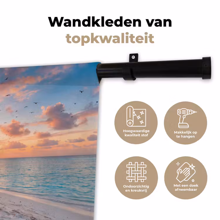 Wandkleed - Strand - Zonsondergang - Palmbomen - Tropisch - Natuur — 3