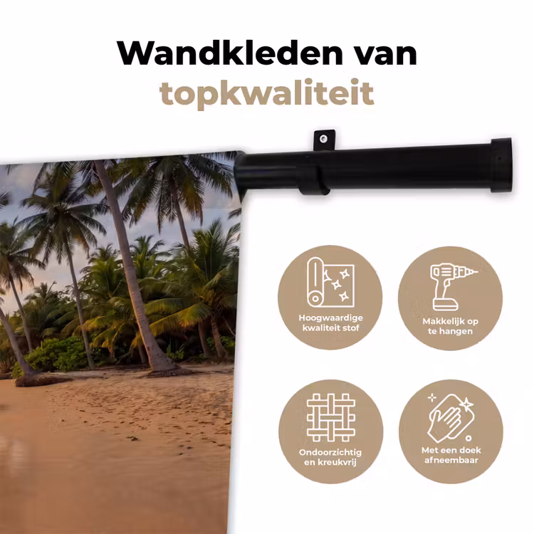 Wandkleed - Strand - Zonsondergang - Tropisch - Natuur - Goud — 3