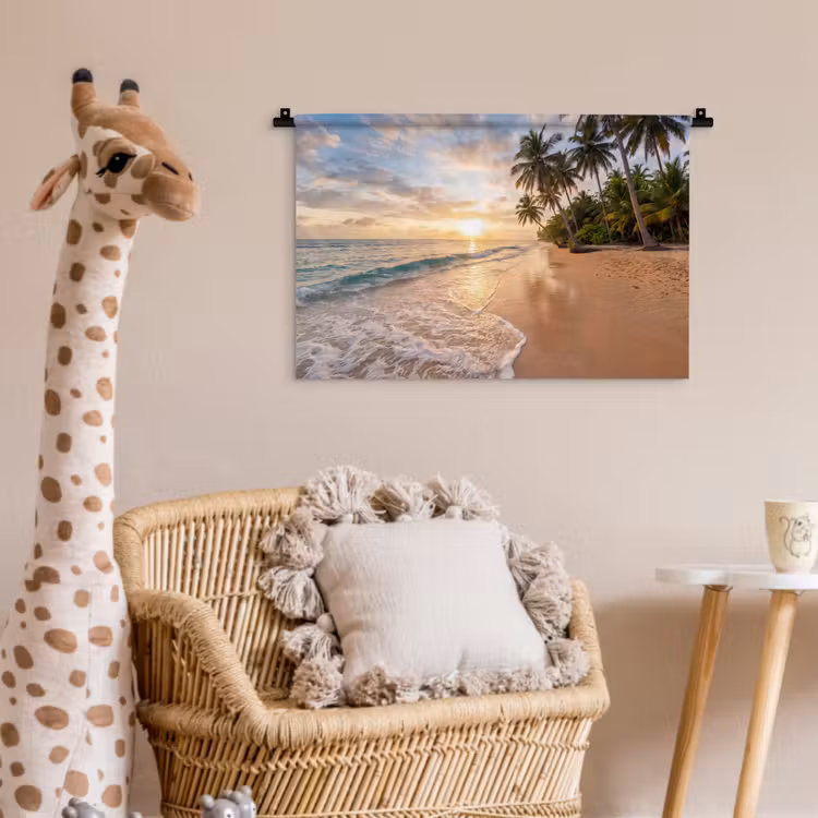 Wandkleed - Strand - Zonsondergang - Tropisch - Natuur - Goud — 5