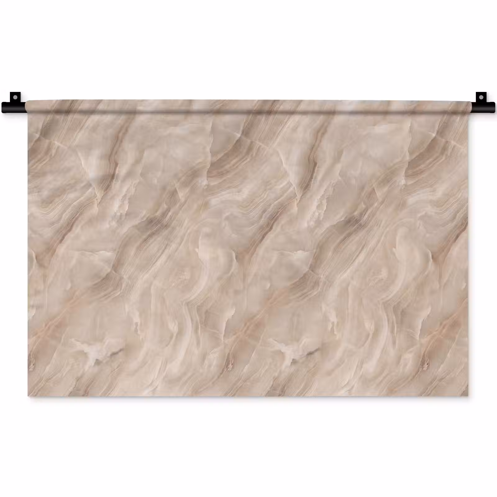 Wandkleed - Steen - Golvend - Abstract - Beige — 1