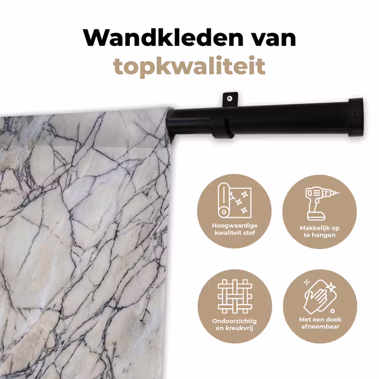 Wandkleed - Marmer - Aderen - Patroon - Wit - Grijs — 3
