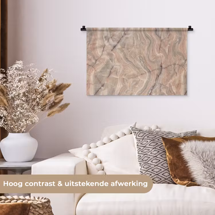 Wandkleed - Marmer - Patroon - Abstract - Beige - Groen — 4